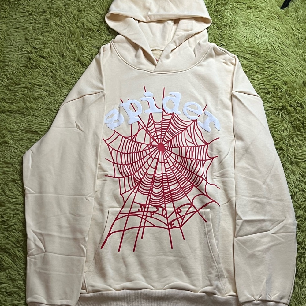 Spider Graphic Beige Hoodie